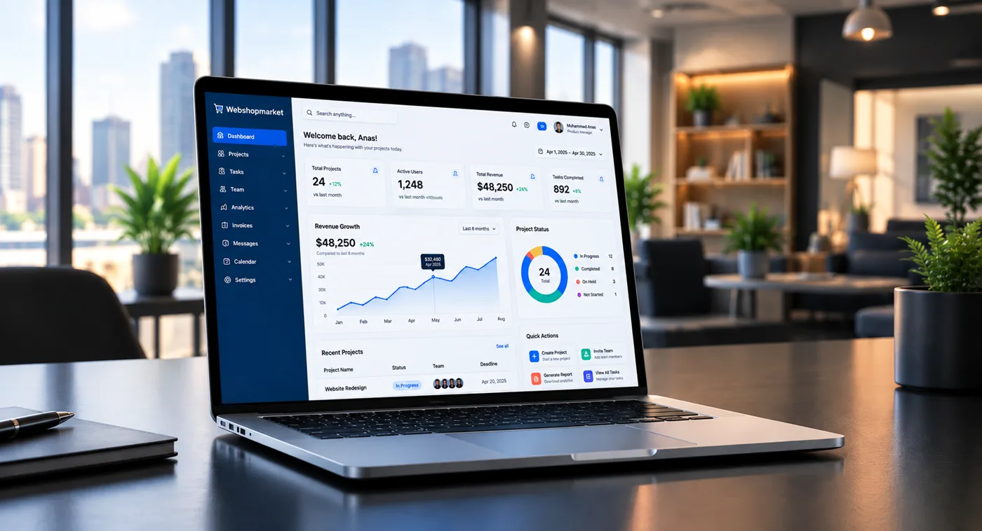 Webshopmarket dashboard preview